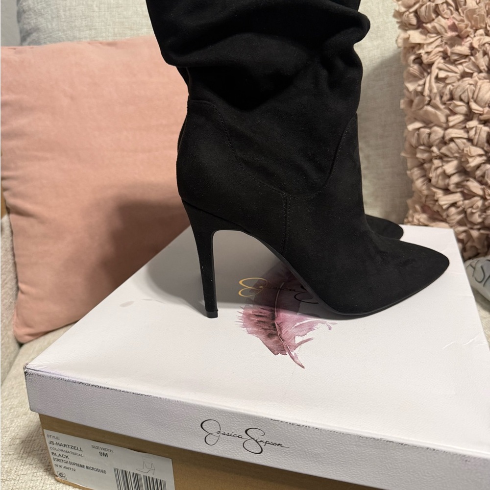 Jessica Simpson Elegant Black Heeled Boots